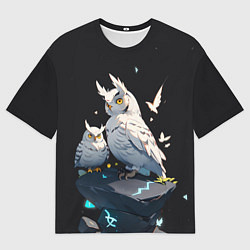 Футболка оверсайз мужская Филины и магия, цвет: 3D-принт