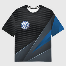 Футболка оверсайз мужская Фольцваген - синяя броня, цвет: 3D-принт