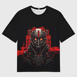 Мужская футболка оверсайз Демонический киборг