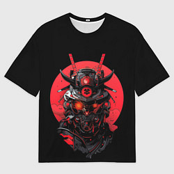 Мужская футболка оверсайз Демонический самурай