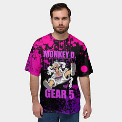 Футболка оверсайз мужская One piece - пурпурный гир 5, цвет: 3D-принт — фото 2