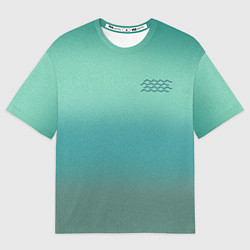 Футболка оверсайз мужская Бирюзовый цвет морской волны, цвет: 3D-принт