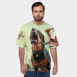 Футболка оверсайз мужская Собака из GTA, цвет: 3D-принт — фото 2