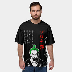 Футболка оверсайз мужская Ророноа Зоро самурай, цвет: 3D-принт — фото 2