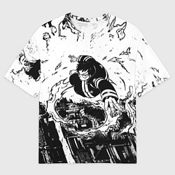 Мужская футболка оверсайз Шинра - Пламенная бригада пожарных