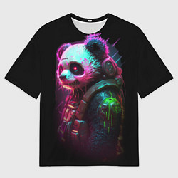 Мужская футболка оверсайз Cyberpunk panda