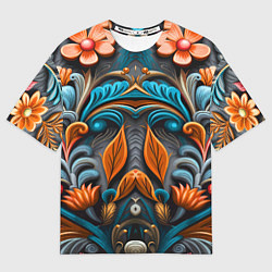 Футболка оверсайз мужская Mirrow floral pattern - art - vogue, цвет: 3D-принт