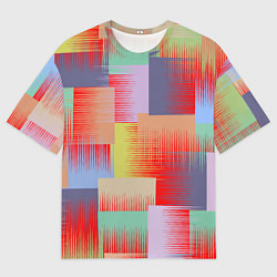 Футболка оверсайз мужская Веселая разноцветная клетка, цвет: 3D-принт