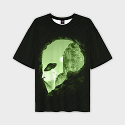 Мужская футболка оверсайз Пещера в форме головы пришельца