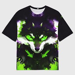 Футболка оверсайз мужская Кислотный енот, цвет: 3D-принт