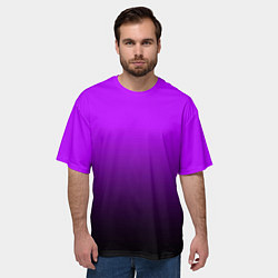 Футболка оверсайз мужская Градиент фиолетово-чёрный, цвет: 3D-принт — фото 2