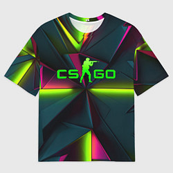 Футболка оверсайз мужская CS GO green neon, цвет: 3D-принт