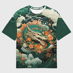 Мужская футболка оверсайз Облачный дракон Irezumi