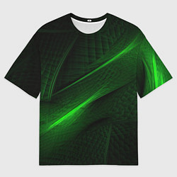 Мужская футболка оверсайз Green neon lines
