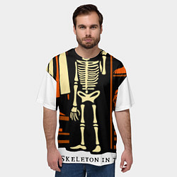 Футболка оверсайз мужская Хэллоуин: скелет в шкафу, цвет: 3D-принт — фото 2