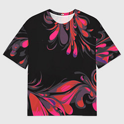 Мужская футболка оверсайз Красный привкус на черном