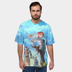 Футболка оверсайз мужская Реинкарнация безработного - персонажи, цвет: 3D-принт — фото 2