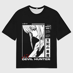 Футболка оверсайз мужская Макима охотник - Человек бензопила, цвет: 3D-принт