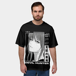 Футболка оверсайз мужская Стильная Макима - Человек бензопила, цвет: 3D-принт — фото 2