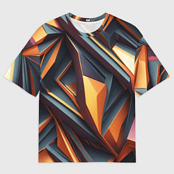 Футболка оверсайз мужская Разноцветная 3D геометрия узоров метавселенной, цвет: 3D-принт