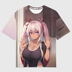 Футболка оверсайз мужская Милая аниме блондинка, цвет: 3D-принт
