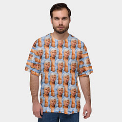 Футболка оверсайз мужская Паттерн - Райан Гослинг, цвет: 3D-принт — фото 2