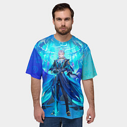 Футболка оверсайз мужская Нёвиллет Геншин Импакт, цвет: 3D-принт — фото 2