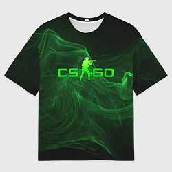 Футболка оверсайз мужская CSGO green lines, цвет: 3D-принт