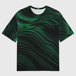 Мужская футболка оверсайз Dark green texture