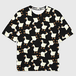 Футболка оверсайз мужская Паттерн с гусями, цвет: 3D-принт