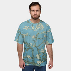 Футболка оверсайз мужская Цветущие ветки миндаля - картина ван Гога, цвет: 3D-принт — фото 2