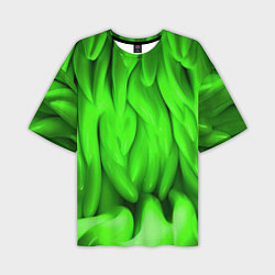 Мужская футболка оверсайз Зеленая абстрактная текстура