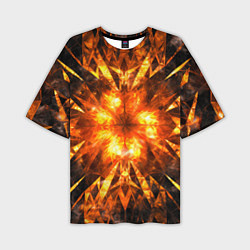 Мужская футболка оверсайз Fire abstract