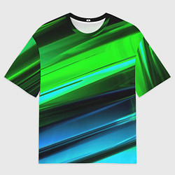 Футболка оверсайз мужская Зеленая абстракция, цвет: 3D-принт