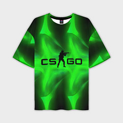 Мужская футболка оверсайз CSGO green logo