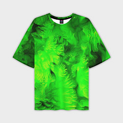 Мужская футболка оверсайз Green abstract texture