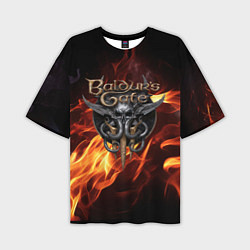 Мужская футболка оверсайз Baldurs Gate 3 fire