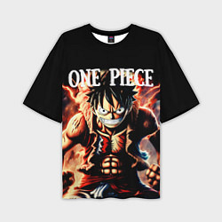 Мужская футболка оверсайз Злой Луффи из One Piece