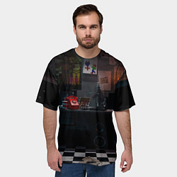 Футболка оверсайз мужская FNAF комната, цвет: 3D-принт — фото 2