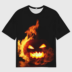 Футболка оверсайз мужская Тыква в огне, цвет: 3D-принт