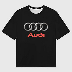 Мужская футболка оверсайз Audi sport на чёрном