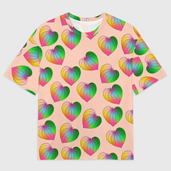 Мужская футболка оверсайз Цветной листик