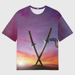 Футболка оверсайз мужская Touhou Project Youmu Swords, цвет: 3D-принт
