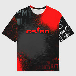 Футболка оверсайз мужская Counter strike logo game, цвет: 3D-принт