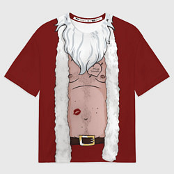 Футболка оверсайз мужская Прикольный костюм санта клауса - голое тело, цвет: 3D-принт