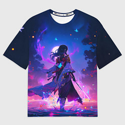 Футболка оверсайз мужская Шогун Райден - Геншин Импакт, цвет: 3D-принт