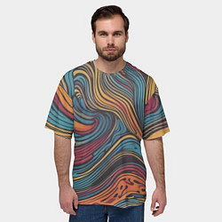 Футболка оверсайз мужская Осенний узор, цвет: 3D-принт — фото 2