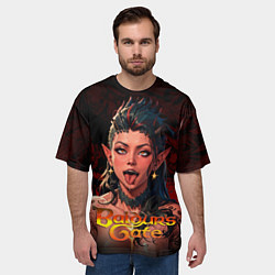 Футболка оверсайз мужская Карлах - ахегао, цвет: 3D-принт — фото 2