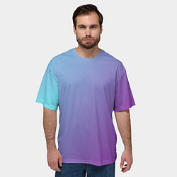 Футболка оверсайз мужская Градиент - слива в небе, цвет: 3D-принт — фото 2