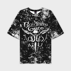 Мужская футболка оверсайз Baldurs gate 3 - black and white
